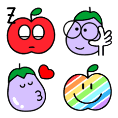 Moving apple and eggplant Emoji