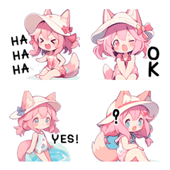Super cute pink fox girl -6