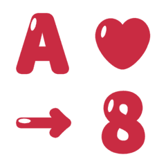 simple shine red Number Letter Emoji