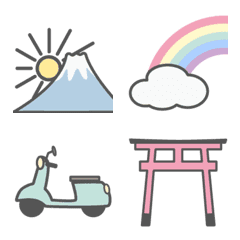 Dull & Pastel color Emoji [weather+map]