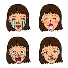 expressive face girl emoji