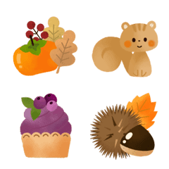 秋の森と動物達