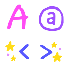 simple Magenta bright ABC Letters Emoji