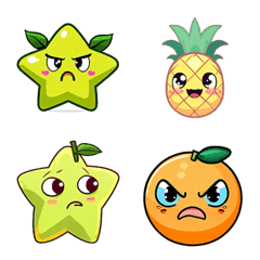 Cute fruits - emoji collection.