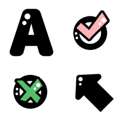 simple black Number move Letter Emoji