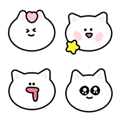 every day cute white cat Emoji