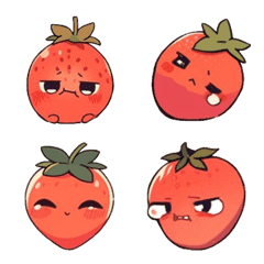 Stiker Buah-Strawberry