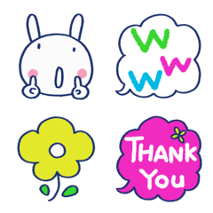 Warm everyday Almost White Rabbit Emoji