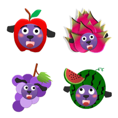 Grape head Purple dog cute emoji