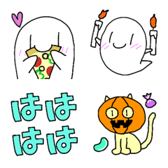 Halloween ghost with cat