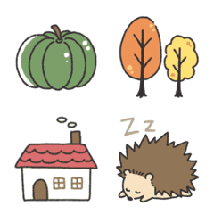 simple cute autumn emoji