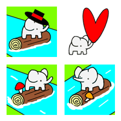 Elephant and logs emoji