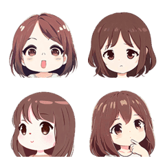 Cute brown-haired girl emoji