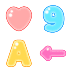 simple jelly pastels Number Letter Emoji