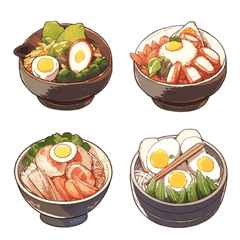 Cute Japanese rice emoticon stickers