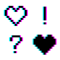 Glitch Emoji  - Pixel art Black Ver.1