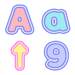 Cute simple pastels Number Letter Emoji