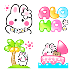 Very cute rabbit summer emoji by Cocoa