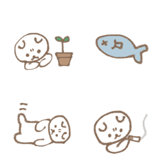 둥근 흰색 곰 Emoji