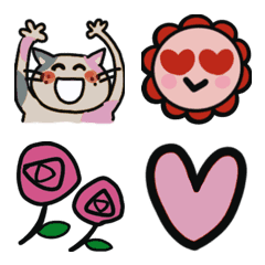 funny emoji of flowers and animals (jw)
