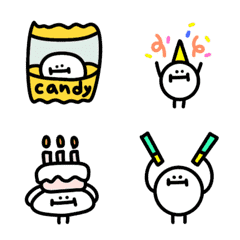 QXQ Small white Cute Animation Emoji