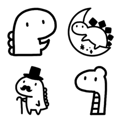 Cute Dinosaurs -Black-and-white [emoji]-