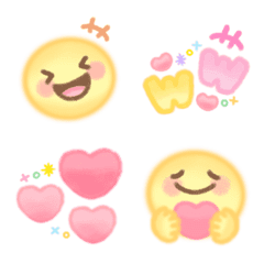 Pretty emoji in watercolors