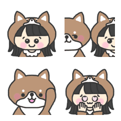 A girl's emoji that likes dog.