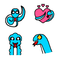Non-stop blue snake emoji