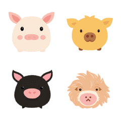귀여운 돼지를 위한 쉬운 스티커