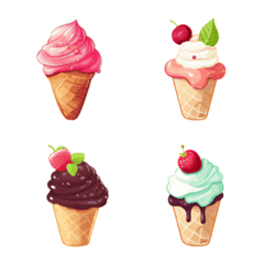 Ice cream cute emoji 2