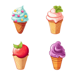 Ice cream cute emoji 3