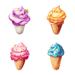 Ice cream cute emoji