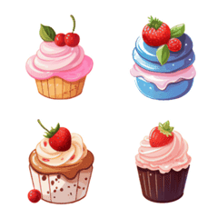 Cupcake colourful emoji