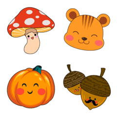 Cute autumn emoticon stickers 1