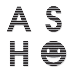 minimal border alphabet emoji
