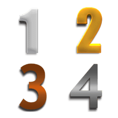 Number classic metallic emoji