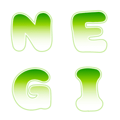 Green onion font alphabet