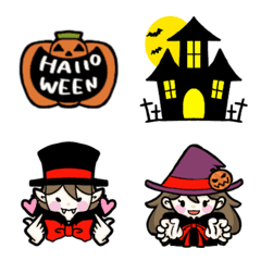 Happy Halloween Cute emojis of monsters