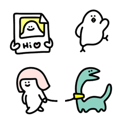 new white QQ bird chick Animation Emoji