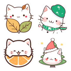 Winter cat emoticon stickers