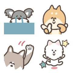 Group of 4 dog emoji
