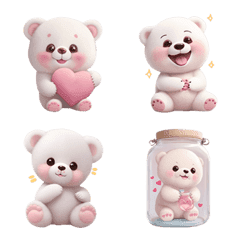 Cute white bear, plea... | 路兒-LINE貼圖代購網| 儲值300送15