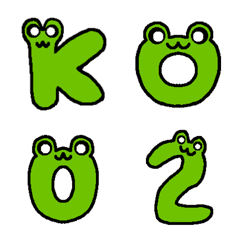 emoji english letters little frog