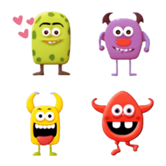 Emojis of adorable monsters
