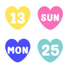 Number 1-31 calendar love Letter Emoji