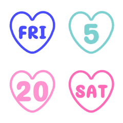 Number 1-31 calendar move Letter Emoji 2