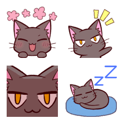 Black cat with bad eyes Emoji animation