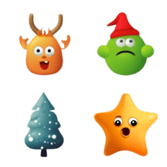 Christmas Edition! Cute Monster Emojis