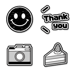 Sticker black and white emoji Revised